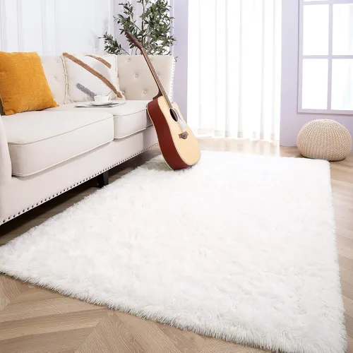 Vista 64 de Foxmas Alfombras de Área Suaves y Esponjosas para Dormitorio, Habitación de los Niños, Alfombra de Guardería de Felpa Peluda, Alfombras Peludas