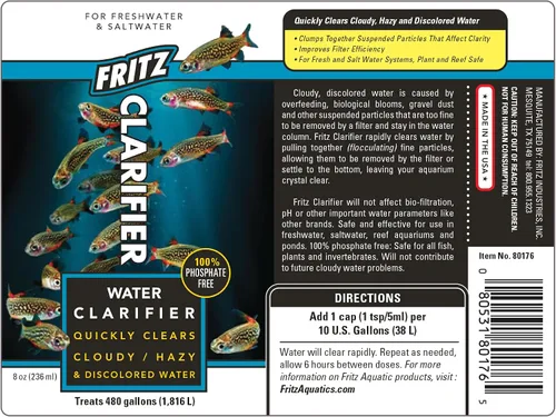 Vista 3 de Fritz Aquatics 80176 Fritz Clarificador de agua para acuarios de agua dulce y salada, 8 onzas