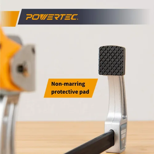 Vista 4 de POWERTEC 71586-P2 Abrazaderas de barra de engranajes de 8 pulgadas para carpintería, liberación rápida con capacidad de sujeción de 600 libras