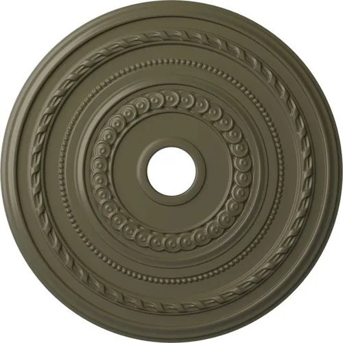 Vista 29 de Ekena Millwork CM25COFCS Cole Medallón de Techo, 25 3/8"OD x 3 3/8"ID x 1 3/8"P, pintado a mano Flash Cobre