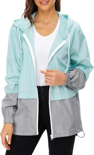 Vista 2 de Abrigos de lluvia para mujer, ligeros, impermeables, para exteriores, con capucha, impermeables plegables