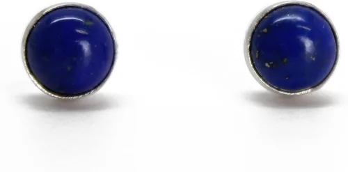 Vista 31 de Aretes de tuerca con piedras preciosas para mujeres y niñas, bisel redondo de 0.157 in de plata esterlina 925