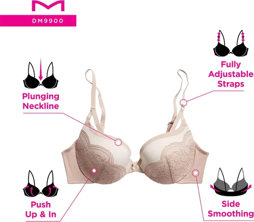 Vista 4 de Maidenform Brasier Demi Love the Lift con aros para mujer, con copas push-up