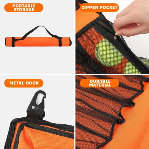 Vista 4 de Woanger Organizador para 15 jugadores y 12 bolsas colgantes para bate colgantes, bolsa colgante para casco de béisbol, soporte para bates de béisbol