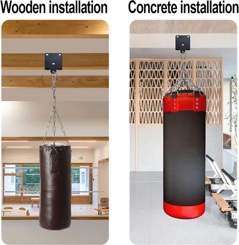 Vista 6 de Homydom Percha pesada para saco de boxeo y soporte de techo Soporte giratorio de rotación de 360° para boxeo, artes marciales mixtas y muay thai