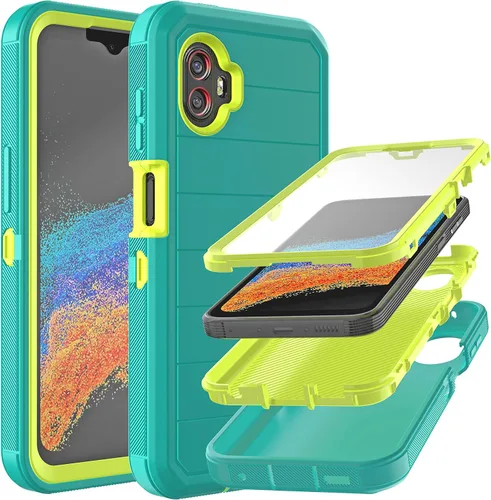 Vista 9 de Funda para Galaxy Xcover 6 Pro con protector de pantalla integrado, a prueba de caídas, funda duradera de 3 capas, a prueba de golpes, funda de goma