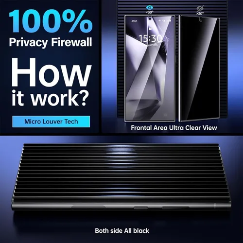 Vista 6 de X-it Protector de pantalla para Samsung Galaxy S23 Ultra/S22 Ultra, privacidad [alineación automática/eliminación de polvo], sin burbujas
