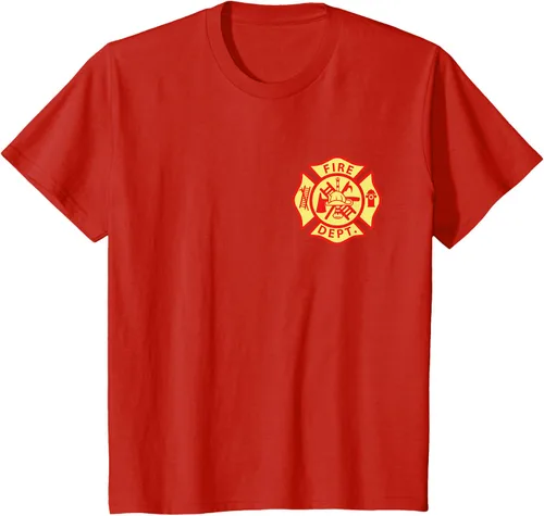 Vista 53 de Camiseta con logotipo de bomberos con símbolo de bombero, Negro