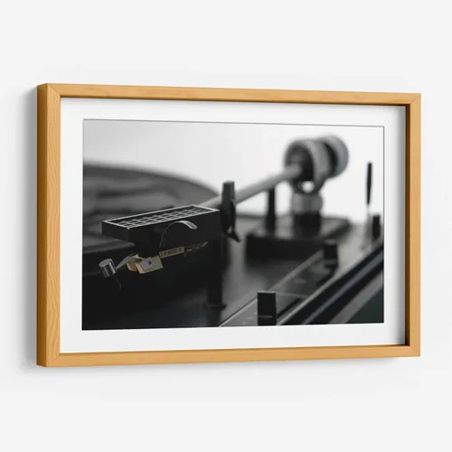 Vista 10 de Canvas Lab Turntable II by Renee W. Stramel 11 x 7 in Fine Art Framed Print, Frame Color: Black, With Mat Architecture, Black and White
