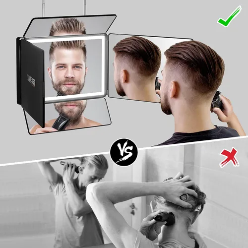 Vista 2 de Vanexiss 5 Way Mirror,Barber Mirror for Self Hair Cutting and Brading Hair