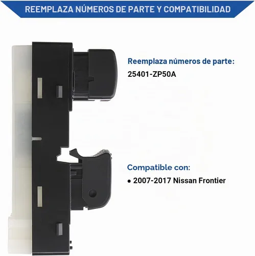 Vista 3 de Obaee Interruptor maestro de ventana eléctrica para lado del conductor compatible con Nissan Frontier 2007 2008 2009 2010 2011 2012 2013 2014 2015