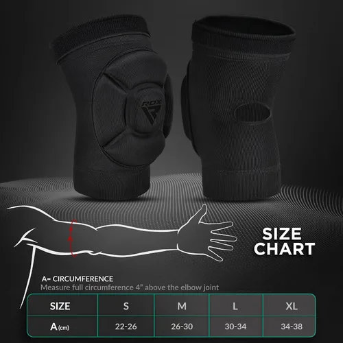 Vista 6 de RDX Almohadillas para codo, protector de codo para Muay Thai MMA Kickboxing Sparring, protección de golpes para artes marciales, manga acolchada