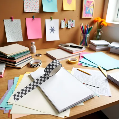 Vista 6 de BWESOO Cinta decorativa Washi cinta adhesiva compacta con patrón de tablero de ajedrez, cinta de papel DIY resistente a la decoloración para artes