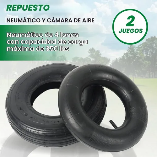 Vista 7 de Juego de 2 conjuntos de neumáticos neumáticos de repuesto 4.00-6 y cámaras de aire - Neumáticos y tubos universales de 13" compatibles
