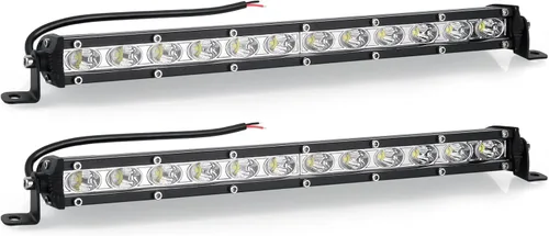 Vista 9 de nifeida - Barra de luz led de 10 pulgadas, una sola fila, ultradelgada [30 cm con soporte], 120 W, cápsulas de luz led, luz combinada de haz puntual