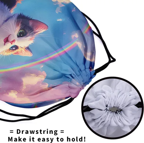 Vista 243 de Bolsa de agarre de gimnasia de piel de animal, bolsa de gimnasia con cordón ajustable, bolsa de cuerda para fauna silvestre, Mariposas Galaxy