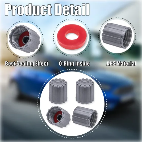 Vista 24 de 10 piezas de tapas de válvula de neumático TPMS con vástago largo, tapas de válvula de rueda de plástico negro para TPMS TR20008, tapas de vástago