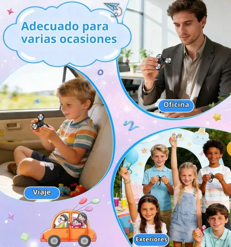 Vista 5 de ATESSON Fidget Spinner Juguete Ultra Duradero de Acero Inoxidable Rodamiento de Alta Velocidad Giros de Precisión Material de Metal Mano Spinner