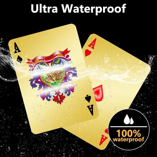 Vista 2 de BIERDORF Cartas de Juego de Póquer Impermeables de Plástico - Baraja Duradera y Elegante - Cartas Profesionales Premium de Índice Estándar