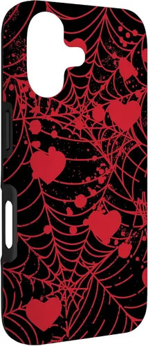 Vista 3 de Spiderweb Valentine's Day Hearts Gothic Goth Black Fairycore Case for iPhone 17