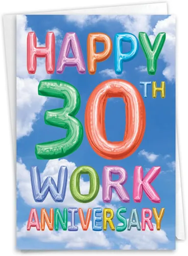 Vista 8 de NobleWorks Tarjeta de felicitación de 30 aniversario (compañero de trabajo) con sobre de 5 x 7 pulgadas para hombres, mujeres (1 tarjeta), cuenta