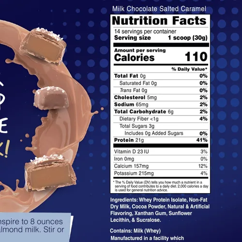 Vista 2 de Bariatric Eating Inspire - Polvo aislado de proteína de suero de caramelo salado de chocolate con leche