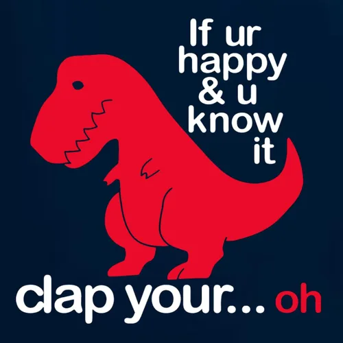 Vista 7 de Wild Bobby Sudadera con capucha unisex con estampado "If You're Happy and You Know it" de Dinausor