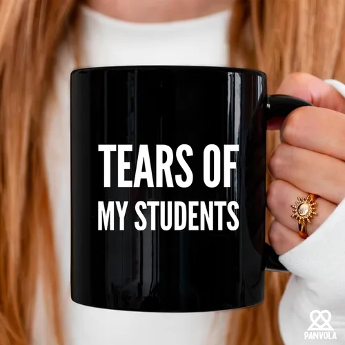 Vista 6 de Taza de café de cerámica con diseño de lágrimas de mis estudiantes, regalo de graduación para profesor instructor de física, química, cálculo, Negro