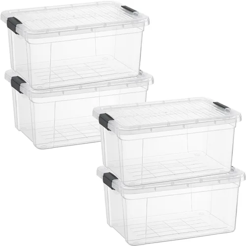 Vista 119 de Superio Mini contenedor de almacenamiento de plástico para crayón, suministros de arte y estuche de costura, organizador pequeño apilable