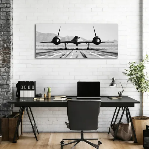 Vista 2 de KLVOS Arte de pared en blanco y negro, gran avión, impresión sobre lienzo para habitación de niños, decoración del hogar y la oficina, obra de arte