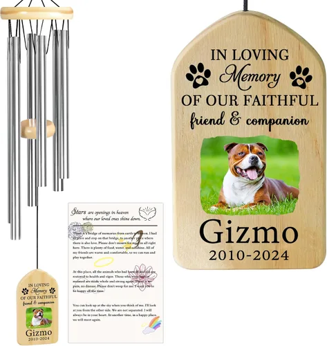 Vista 12 de Jocidea - Campanillas de viento personalizadas para gatos en memoria de gato, regalo por pérdida de gato, regalo de condolencia de mascota, regalo