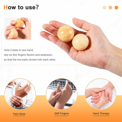 Vista 4 de Learay 2 bolas Baoding, bolas de Baoding para terapia de manos, bolas de masaje de ejercicio de salud chinas con bolsa de transporte para aliviar