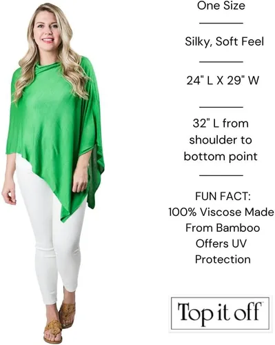 Vista 2 de Top It Off Elsa - Poncho de bambú para mujer, de punto fino, de lujo, hecho de bambú 100% natural, pieza de capas para mayor calidez