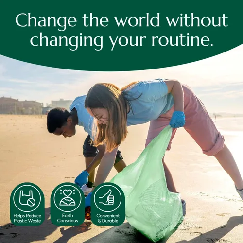 Vista 7 de Bolsas de basura compostables* Cleanomic con cordón (13 galones, 25 unidades, altas), certificadas BPI para compost de cocina