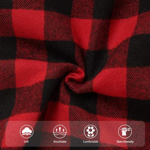 Vista 5 de Fuermos Conjunto para niño pequeño - Sudadera y pantalones a cuadros con capucha - Ropa de otoño