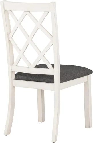 Vista 8 de Mid-Century - Juego de mesa de comedor redonda de 5 piezas de madera maciza, moderno juego de mesa de comedor para 4, mesa de comedor redonda de 42