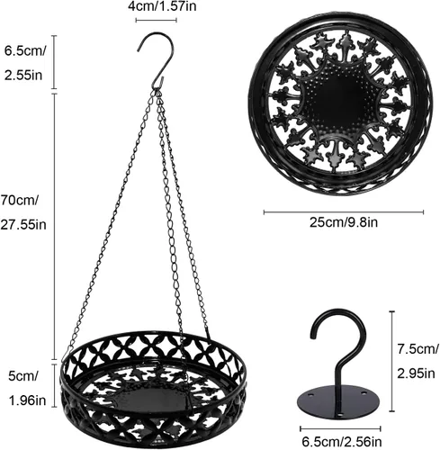 Vista 3 de ARTORA Colgador de metal para plantas, cesta colgante moderna para plantas, soporte para macetas, cadena colgante con gancho de techo para balcón