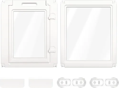 Vista 9 de FXW AuraSpace - Cerca acrílica para perros pequeños, para interiores, 24 pulgadas, 2 paneles, incluye 1 puerta y 1 panel, color negro