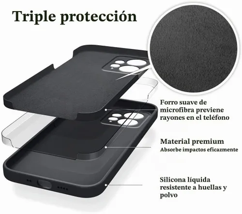 Vista 7 de Compatible con Xiaomi Redmi Note 12 4G Funda Silicona Líquida Verde Oscuro, Teléfono Suave Táctil Suave para Redmi Note 12 4G Funda Silicona A Negro
