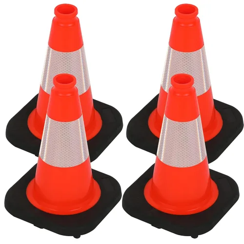 Vista 20 de OrangeStar 6 Pack 36" Conos de seguridad de tráfico, conos de estacionamiento verdes con collar reflectante, conos de construcción con base