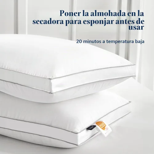 Vista 2 de Globon - Almohada de plumas de lujo, tamaño Queen, 1 unidad