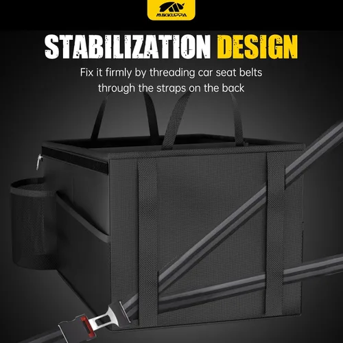 Vista 5 de MIKKUPPA Organizador de Asiento de Coche - Organizador para Asiento Delantero del Pasajero y Asiento Trasero con Caja de Paños y Portavasos, Caja