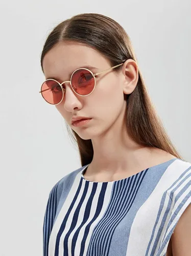 Vista 6 de SORVINO Gafas de sol redondas retro para hombres y mujeres gafas de sol circulares pequeños