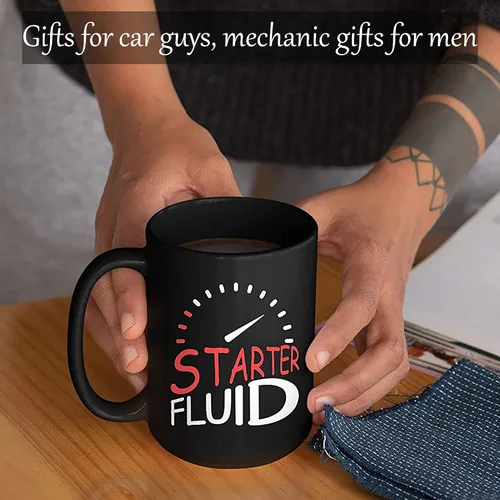 Vista 5 de Taza con líquido para principiantes, regalo divertido para el hermano entusiasta, regalo entusiasta para papá, papá, tío, mecánico, regalos