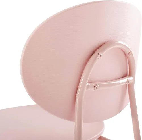 Vista 5 de Modway Palette - Silla moderna de plástico moldeado para comedor, color rosa, juego de 2, viene totalmente montada