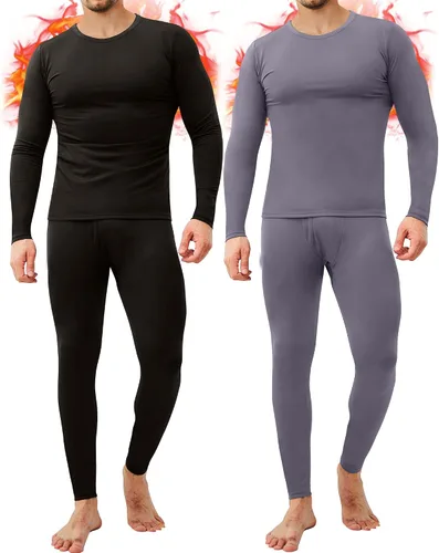 Vista 19 de 2 o 3 juegos de ropa interior térmica para hombre, ropa interior larga Negro y Negro