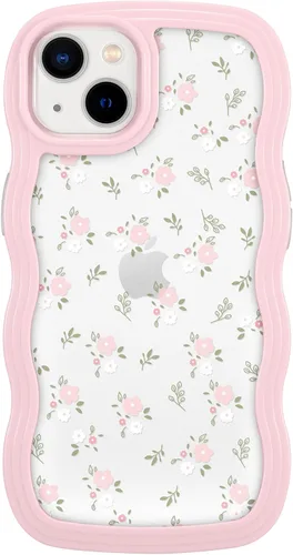 Vista 16 de ZCDAYE Funda compatible con iPhone 11, diseño floral estético, bonita funda rizada y ondulada para mujeres y niñas, funda de TPU suave a prueba