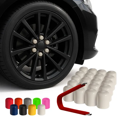 Vista 10 de ColorLugs Tapón de llanta de vinilo Negro Tapa de tuerca de rueda de ajuste flexible Para 17 mm Paquete de 20 Incluye extractor de lujo