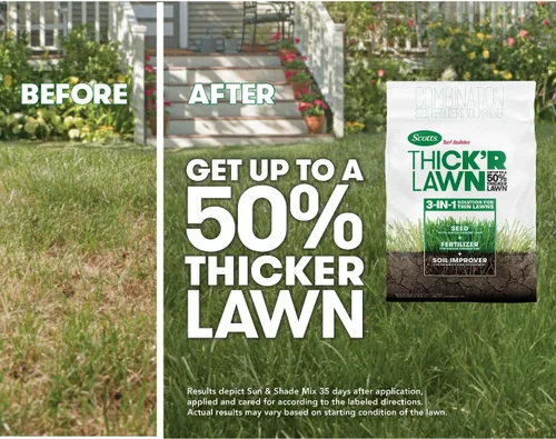 Vista 3 de Scotts Turf Builder Thick'R - Mezcla de festuca alta para césped, 40 libras.