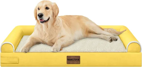 Vista 127 de NANUYA - Cama ortopédica para perros de tamaño mediano/grande, lavable: Camas con almohada para perros de tamaño mediano/grande, sofá de espuma